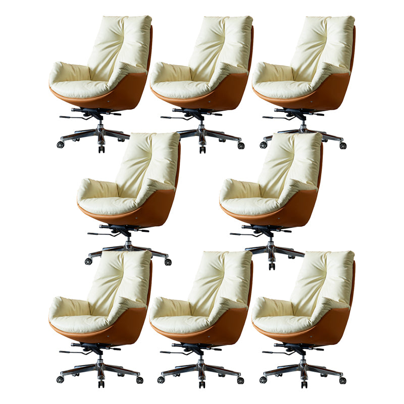 29" Wide Contemporary Managers Chair Yellow Leather Executive Chair 8 Piece Set Clearhalo 'furn' 'furn_office_chair' 'Furniture' 'Office Chairs' 'Office Furniture' 'office_chair' 6232130