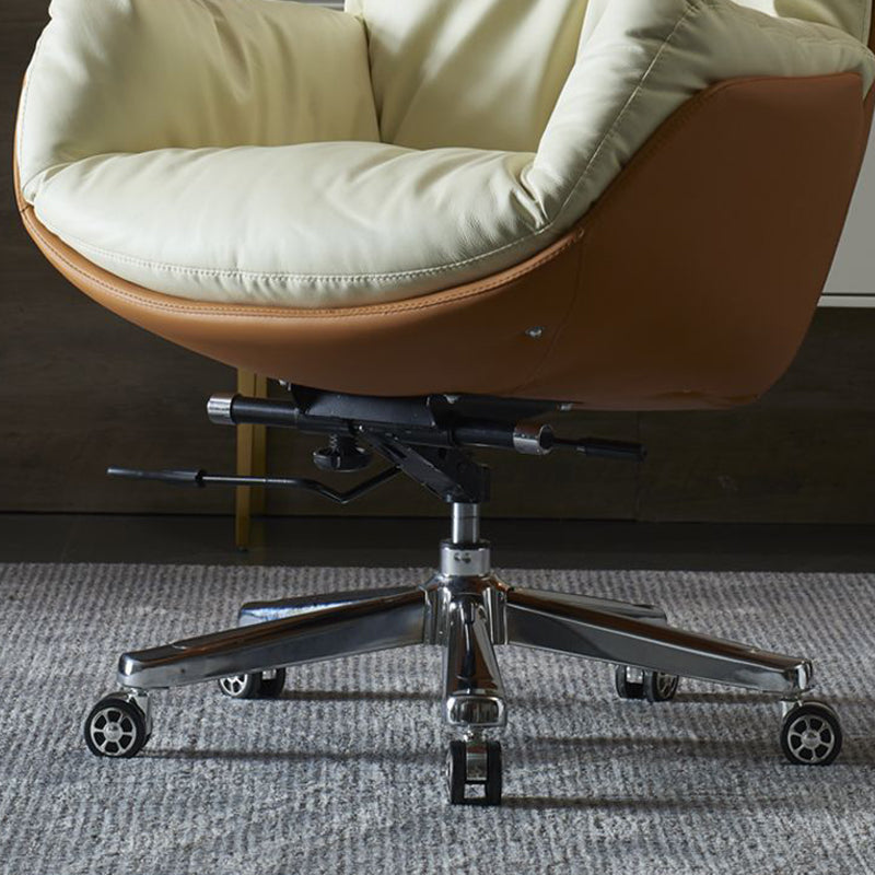 29" Wide Contemporary Managers Chair Yellow Leather Executive Chair Clearhalo 'furn' 'furn_office_chair' 'Furniture' 'Office Chairs' 'Office Furniture' 'office_chair' 6232135