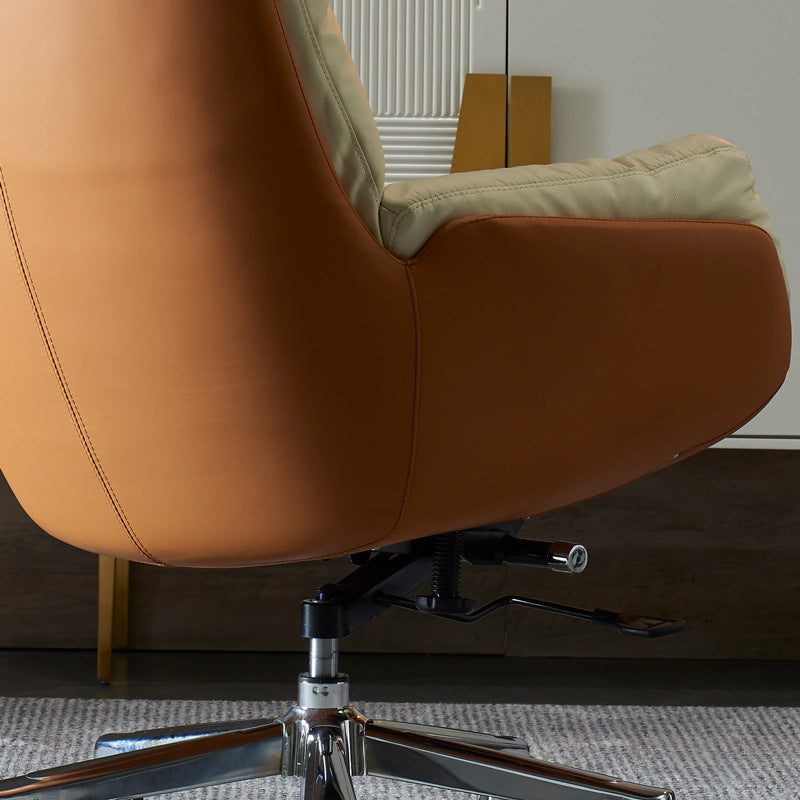 29" Wide Contemporary Managers Chair Yellow Leather Executive Chair Clearhalo 'furn' 'furn_office_chair' 'Furniture' 'Office Chairs' 'Office Furniture' 'office_chair' 6232136