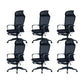 Modern High Back Desk Chair Swivel Mesh Chair with Fixed Arms Black 6 Piece Set Clearhalo 'furn' 'furn_office_chair' 'Furniture' 'Office Chairs' 'Office Furniture' 'office_chair' 6232142