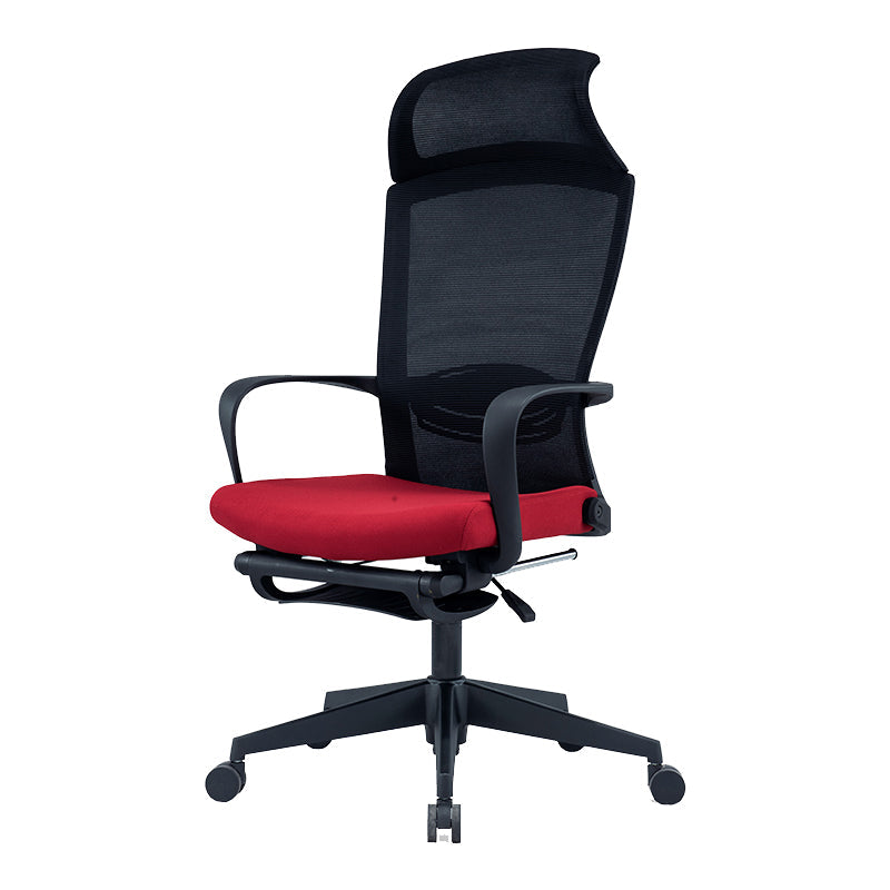 Modern High Back Desk Chair Swivel Mesh Chair with Fixed Arms Red 1 Piece Clearhalo 'furn' 'furn_office_chair' 'Furniture' 'Office Chairs' 'Office Furniture' 'office_chair' 6232146