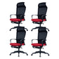 Modern High Back Desk Chair Swivel Mesh Chair with Fixed Arms Red 4 Piece Set Clearhalo 'furn' 'furn_office_chair' 'Furniture' 'Office Chairs' 'Office Furniture' 'office_chair' 6232151