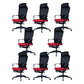 Modern High Back Desk Chair Swivel Mesh Chair with Fixed Arms Red 8 Piece Set Clearhalo 'furn' 'furn_office_chair' 'Furniture' 'Office Chairs' 'Office Furniture' 'office_chair' 6232155