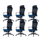 Modern High Back Desk Chair Swivel Mesh Chair with Fixed Arms Blue 6 Piece Set Clearhalo 'furn' 'furn_office_chair' 'Furniture' 'Office Chairs' 'Office Furniture' 'office_chair' 6232161