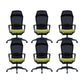 Modern High Back Desk Chair Swivel Mesh Chair with Fixed Arms Green 6 Piece Set Clearhalo 'furn' 'furn_office_chair' 'Furniture' 'Office Chairs' 'Office Furniture' 'office_chair' 6232166