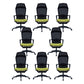 Modern High Back Desk Chair Swivel Mesh Chair with Fixed Arms Green 8 Piece Set Clearhalo 'furn' 'furn_office_chair' 'Furniture' 'Office Chairs' 'Office Furniture' 'office_chair' 6232167