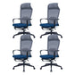 Modern High Back Desk Chair Swivel Mesh Chair with Fixed Arms Gray-Blue 4 Piece Set Clearhalo 'furn' 'furn_office_chair' 'Furniture' 'Office Chairs' 'Office Furniture' 'office_chair' 6232170