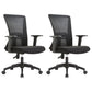 Fixed Arms Office Chair Microfiber Desk High Back Chair Wheels Ergonomic 2 Piece Set Black Clearhalo 'furn' 'furn_office_chair' 'Furniture' 'Office Chairs' 'Office Furniture' 'office_chair' 6232254