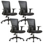 Fixed Arms Office Chair Microfiber Desk High Back Chair Wheels Ergonomic 4 Piece Set Black Clearhalo 'furn' 'furn_office_chair' 'Furniture' 'Office Chairs' 'Office Furniture' 'office_chair' 6232255
