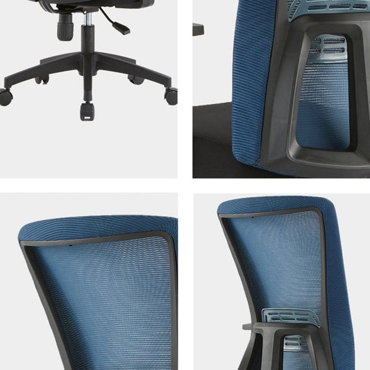 Fixed Arms Office Chair Microfiber Desk High Back Chair Wheels Ergonomic Clearhalo 'furn' 'furn_office_chair' 'Furniture' 'Office Chairs' 'Office Furniture' 'office_chair' 6232259