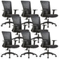 Fixed Arms Office Chair Microfiber Desk High Back Chair Wheels Ergonomic 8 Piece Set Black Clearhalo 'furn' 'furn_office_chair' 'Furniture' 'Office Chairs' 'Office Furniture' 'office_chair' 6232260