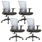 Fixed Arms Office Chair Microfiber Desk High Back Chair Wheels Ergonomic 4 Piece Set Gray Clearhalo 'furn' 'furn_office_chair' 'Furniture' 'Office Chairs' 'Office Furniture' 'office_chair' 6232263