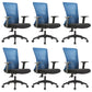 Fixed Arms Office Chair Microfiber Desk High Back Chair Wheels Ergonomic 6 Piece Set Blue Clearhalo 'furn' 'furn_office_chair' 'Furniture' 'Office Chairs' 'Office Furniture' 'office_chair' 6232273