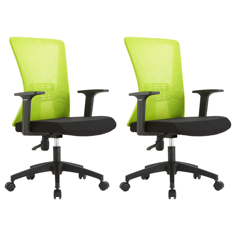 Fixed Arms Office Chair Microfiber Desk High Back Chair Wheels Ergonomic 2 Piece Set Green Clearhalo 'furn' 'furn_office_chair' 'Furniture' 'Office Chairs' 'Office Furniture' 'office_chair' 6232278