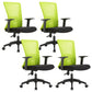 Fixed Arms Office Chair Microfiber Desk High Back Chair Wheels Ergonomic 4 Piece Set Green Clearhalo 'furn' 'furn_office_chair' 'Furniture' 'Office Chairs' 'Office Furniture' 'office_chair' 6232279