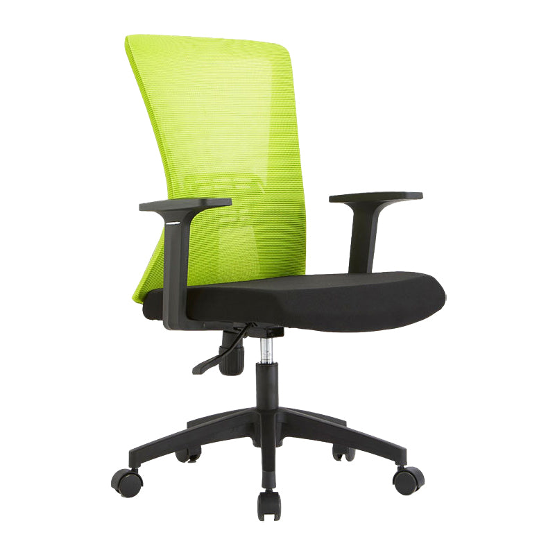 Fixed Arms Office Chair Microfiber Desk High Back Chair Wheels Ergonomic 1 Piece Green Clearhalo 'furn' 'furn_office_chair' 'Furniture' 'Office Chairs' 'Office Furniture' 'office_chair' 6232281