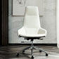 Faux Leather Office Chair Contemporary Nylon Desk Chair in White 1 Piece High-Back (Over 22 in.) Clearhalo 'furn' 'furn_office_chair' 'Furniture' 'Office Chairs' 'Office Furniture' 'office_chair' 6232285