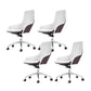 Faux Leather Office Chair Contemporary Nylon Desk Chair in White 4 Piece Set Mid-Back (14-22 in.) Clearhalo 'furn' 'furn_office_chair' 'Furniture' 'Office Chairs' 'Office Furniture' 'office_chair' 6232288