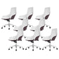 Faux Leather Office Chair Contemporary Nylon Desk Chair in White 8 Piece Set Mid-Back (14-22 in.) Clearhalo 'furn' 'furn_office_chair' 'Furniture' 'Office Chairs' 'Office Furniture' 'office_chair' 6232291