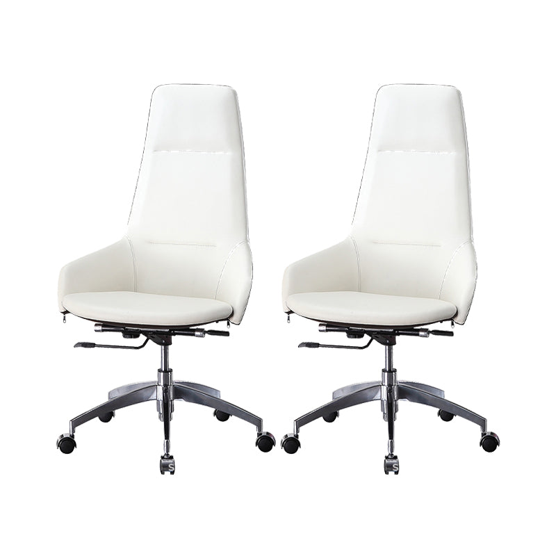Faux Leather Office Chair Contemporary Nylon Desk Chair in White 2 Piece Set High-Back (Over 22 in.) Clearhalo 'furn' 'furn_office_chair' 'Furniture' 'Office Chairs' 'Office Furniture' 'office_chair' 6232293