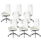 Faux Leather Office Chair Contemporary Nylon Desk Chair in White 8 Piece Set High-Back (Over 22 in.) Clearhalo 'furn' 'furn_office_chair' 'Furniture' 'Office Chairs' 'Office Furniture' 'office_chair' 6232299