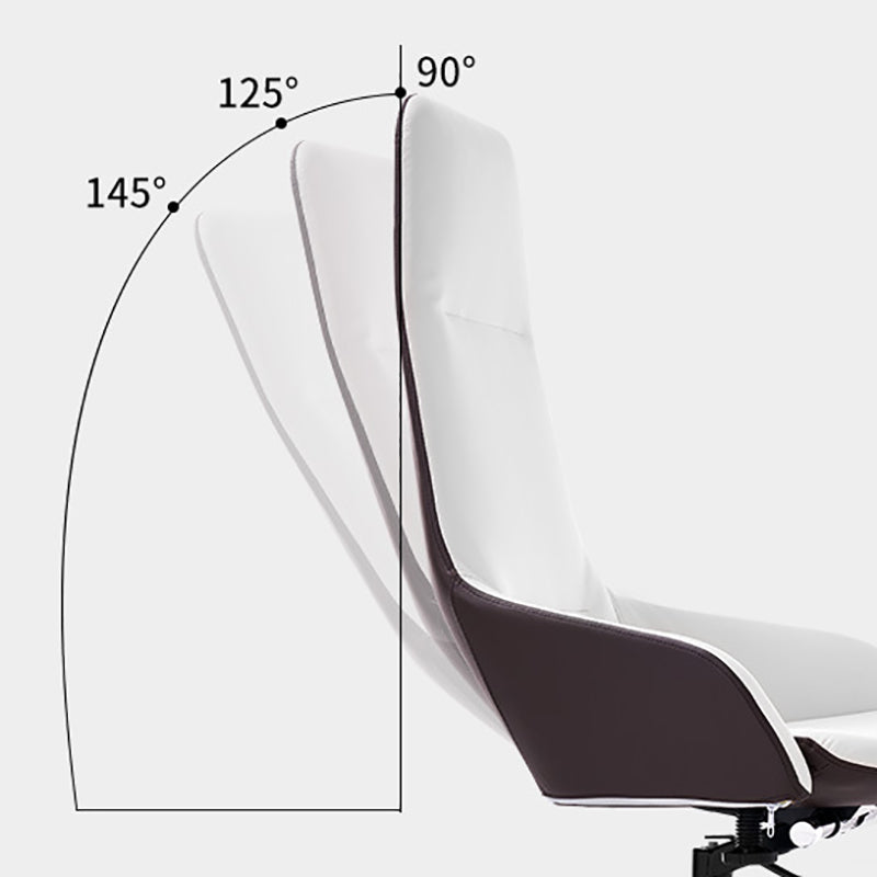Faux Leather Office Chair Contemporary Nylon Desk Chair in White Clearhalo 'furn' 'furn_office_chair' 'Furniture' 'Office Chairs' 'Office Furniture' 'office_chair' 6232300