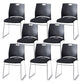 Mid-Back Conference Chair Contemporary Plastic No Wheels Office Chair Black 8 Piece Set Clearhalo 'furn' 'furn_office_chair' 'Furniture' 'Office Chairs' 'Office Furniture' 'office_chair' 6232313