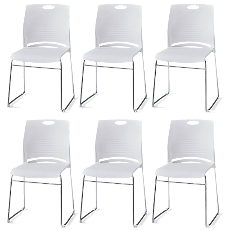 Mid-Back Conference Chair Contemporary Plastic No Wheels Office Chair White 6 Piece Set Clearhalo 'furn' 'furn_office_chair' 'Furniture' 'Office Chairs' 'Office Furniture' 'office_chair' 6232314