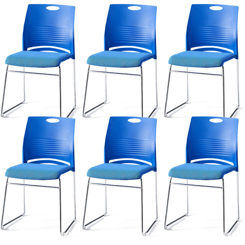 Mid-Back Conference Chair Contemporary Plastic No Wheels Office Chair Blue 6 Piece Set Clearhalo 'furn' 'furn_office_chair' 'Furniture' 'Office Chairs' 'Office Furniture' 'office_chair' 6232327