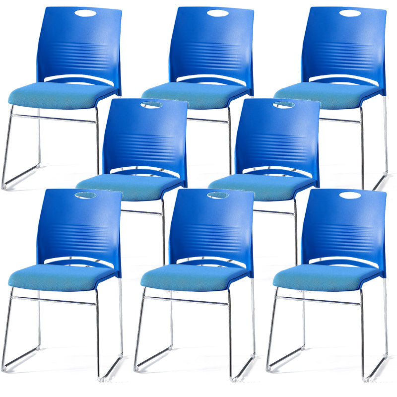 Mid-Back Conference Chair Contemporary Plastic No Wheels Office Chair Blue 8 Piece Set Clearhalo 'furn' 'furn_office_chair' 'Furniture' 'Office Chairs' 'Office Furniture' 'office_chair' 6232328
