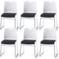 Mid-Back Conference Chair Contemporary Plastic No Wheels Office Chair White-Black 6 Piece Set Clearhalo 'furn' 'furn_office_chair' 'Furniture' 'Office Chairs' 'Office Furniture' 'office_chair' 6232335