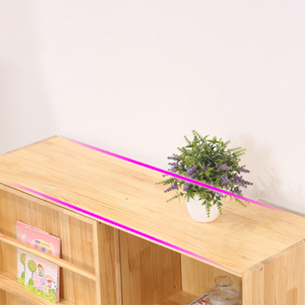 Wooden Standard Bookcase Natural Modern Closed Back Bookshelf with Doors Clearhalo 'Bookcases' 'furn' 'furn_bookcases' 'Furniture' 'Office Furniture' 6232522