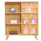 Wooden Standard Bookcase Natural Modern Closed Back Bookshelf with Doors 40.2"L x 12.6"W x 47.2"H Clearhalo 'Bookcases' 'furn' 'furn_bookcases' 'Furniture' 'Office Furniture' 6232527