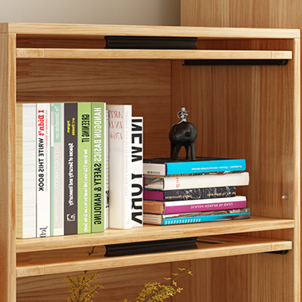 Standard Wooden Bookshelf Natural Contemporary Bookcase with Cabinets Clearhalo 'Bookcases' 'furn' 'furn_bookcases' 'Furniture' 'Office Furniture' 6232539