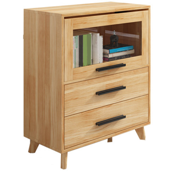 Standard Wooden Bookshelf Natural Contemporary Bookcase with Cabinets 31.5"L x 15.4"W x 37"H Clearhalo 'Bookcases' 'furn' 'furn_bookcases' 'Furniture' 'Office Furniture' 6232542