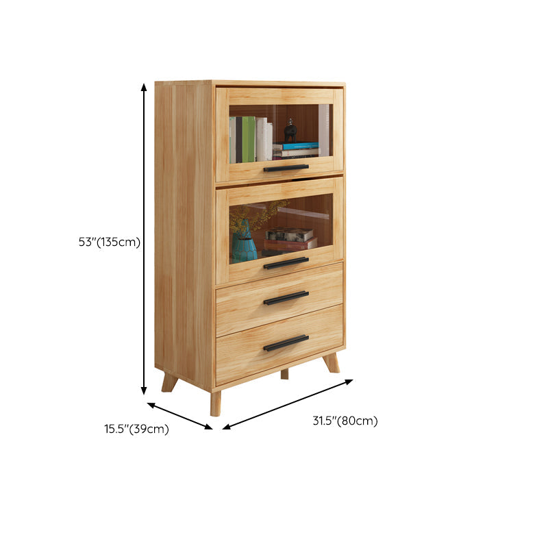 Standard Wooden Bookshelf Natural Contemporary Bookcase with Cabinets Clearhalo 'Bookcases' 'furn' 'furn_bookcases' 'Furniture' 'Office Furniture' 6232544