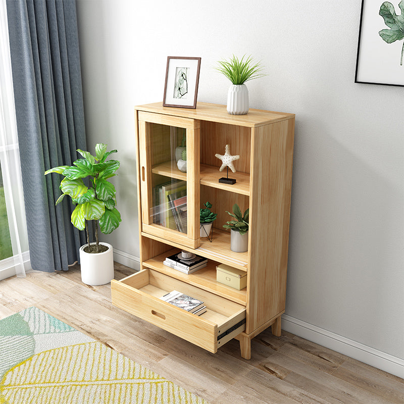 Wooden Modern Bookcase Standard Natural Closed Back Bookshelf with Shelves 24.8"L x 11.8"W x 39.8"H Clearhalo 'Bookcases' 'furn' 'furn_bookcases' 'Furniture' 'Office Furniture' 6232554