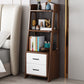 Ladder Bookcase Contemporary Wooden 2 Shelves Bookshelf with Drawers