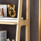 Ladder Bookcase Contemporary Wooden 2 Shelves Bookshelf with Drawers