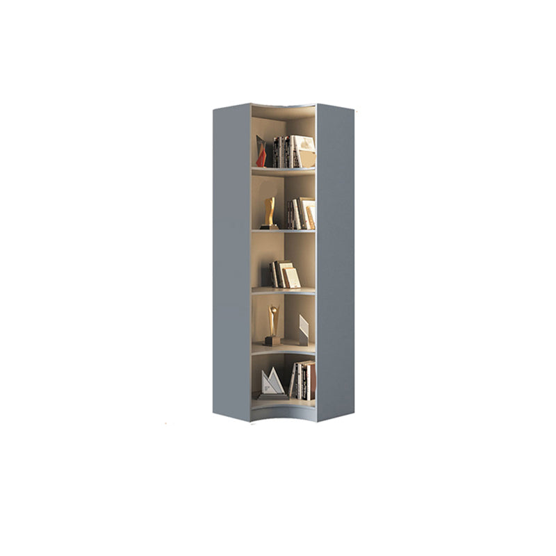 Glam Vertical Standard Bookshelf Manufactured Wood Bookcase with Glass Door