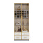Glam Vertical Standard Bookshelf Manufactured Wood Bookcase with Glass Door