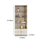 Glam Vertical Standard Bookshelf Manufactured Wood Bookcase with Glass Door