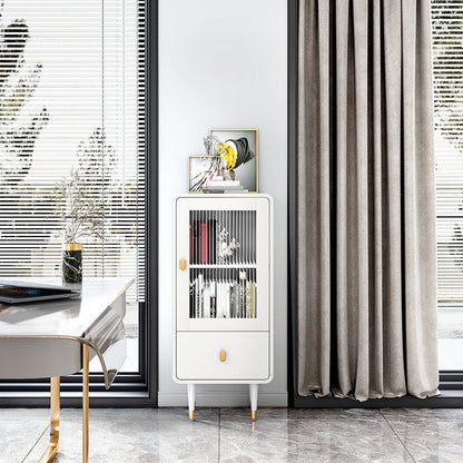 Modern Engineered Wood Bookcase Standard Closed Back Bookshelf with Doors