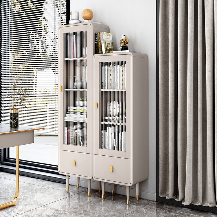 Modern Engineered Wood Bookcase Standard Closed Back Bookshelf with Doors