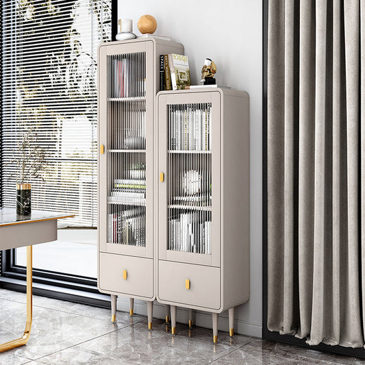 Modern Engineered Wood Bookcase Standard Closed Back Bookshelf with Doors