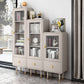 Modern Engineered Wood Bookcase Standard Closed Back Bookshelf with Doors