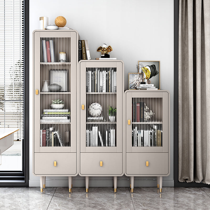 Modern Engineered Wood Bookcase Standard Closed Back Bookshelf with Doors