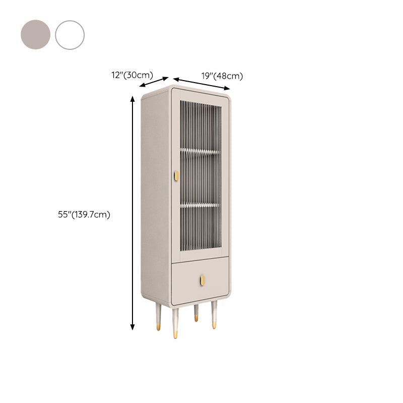 Modern Engineered Wood Bookcase Standard Closed Back Bookshelf with Doors
