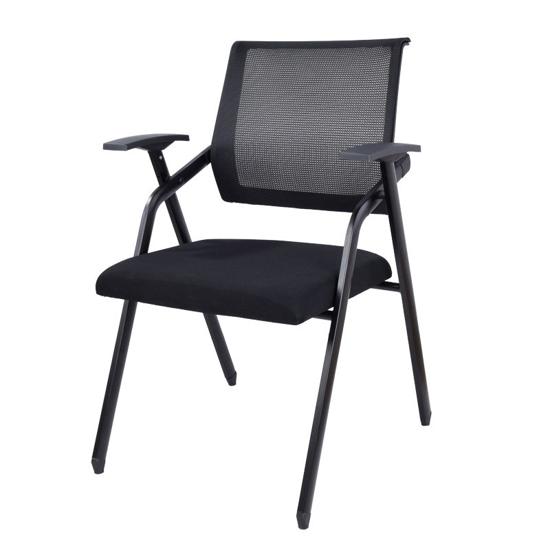 Contemporary Microfiber Arm Chair Conference Mid-Back Office Chair Black 1 Piece Black Clearhalo 'furn' 'furn_office_chair' 'Furniture' 'Office Chairs' 'Office Furniture' 'office_chair' 6232725