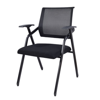 Contemporary Microfiber Arm Chair Conference Mid-Back Office Chair Black 1 Piece Black Clearhalo 'furn' 'furn_office_chair' 'Furniture' 'Office Chairs' 'Office Furniture' 'office_chair' 6232725